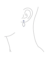 Bling Jewelry Open Teardrop Leaf Tanzanite Zircon Chandelier Earrings