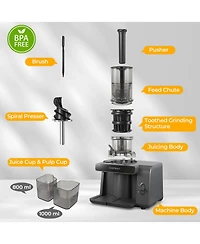 Costway Cold Press Juicer Machine Professional Slow Masticating Juicer with Reverse Button