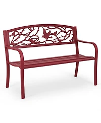 Patio Garden Bench Park Yard Outdoor Furniture Cast Iron Porch Chair