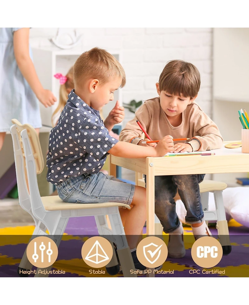 gaomon Adjustable Kids Chair 2 Pack,3 Level Height Adjustable Anti-Slip Plastic Toddler Chair