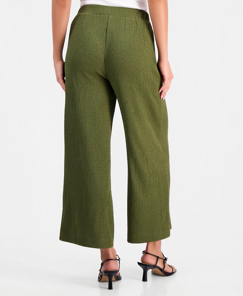 Bar Iii Women's Textured Pull On Wide-Leg Pants, Macy's Exclusive