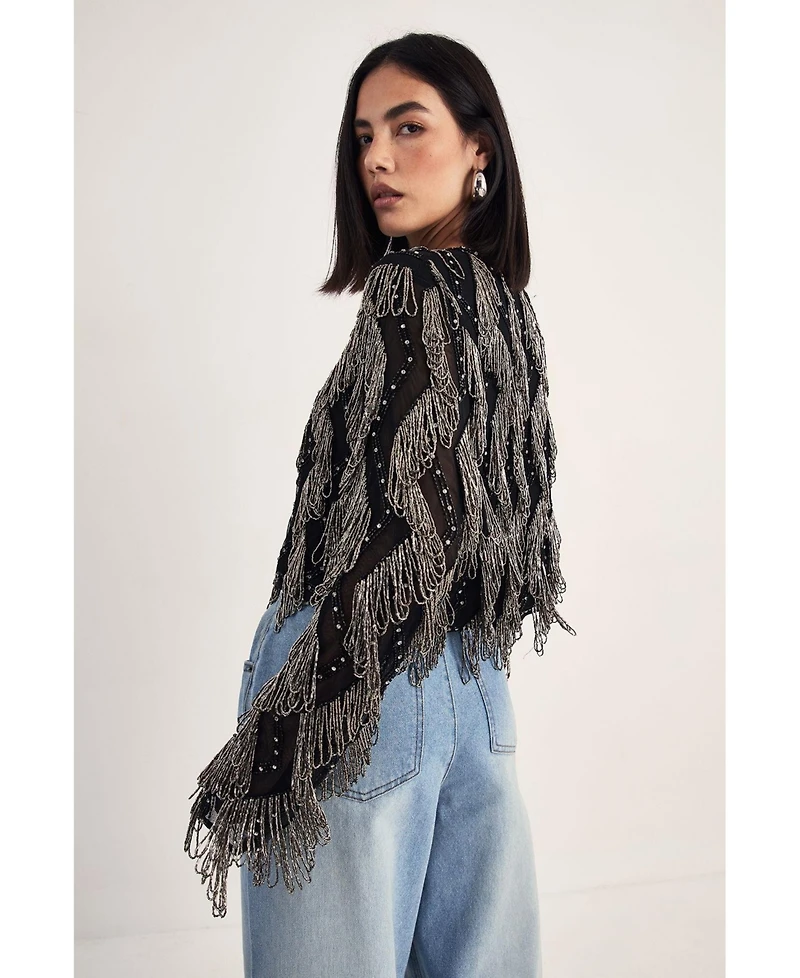 Nasty Gal Women's Loop Tassel Embellished Jacket