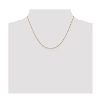 Curata Jewelry Solid 18k Yellow Gold Italian Polished 0.9mm Cable Chain Necklace