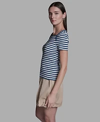 Bcbg Women's Short-Sleeve Stripe T-Shirt