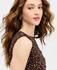 Bar Iii Women's Dot Print Mesh Top, Macy's Exclusive