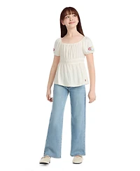 Levi's Girls' 7-16 Smocked Puff Sleeve Top