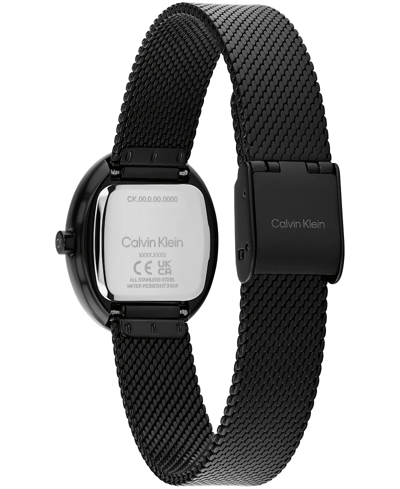 Calvin Klein Women's Euphoria Black Ip Stainless Steel Mesh Bracelet Watch, 23.2mm