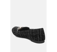 London Rag Women's Drairi Horsebit Detail Tweed Loafers