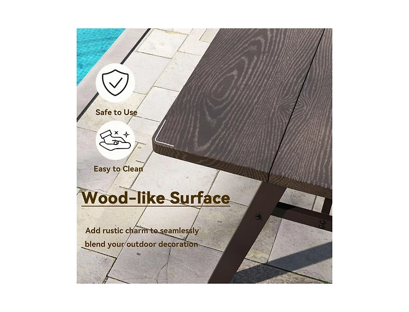 Slickblue Outdoor 3-Seat Bench with 800 lbs Bearing Capacity