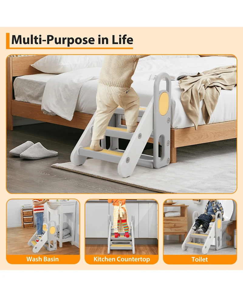 gaomon Kids Step Stool Foldable for Bathroom Sink, Folding Toddlers Toilet Potty Training Stools