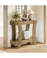 Tribesigns 47-Inch Console Table for Entryway, 2-Tier Farmhouse Wooden Sofa Table