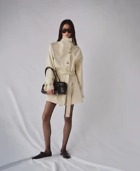 Mango Women's Funnel Neck Belt Trench Coat
