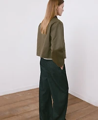 Mango Women's Contrasting Collar Denim Barn Jacket