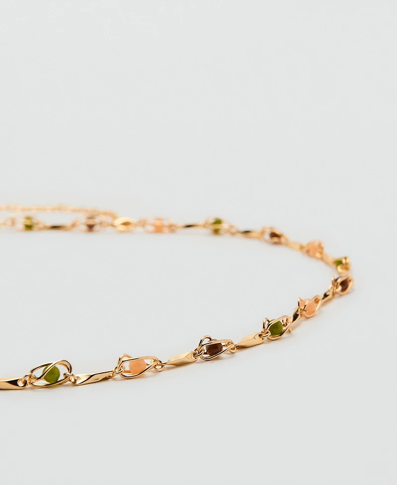 Mango Women's Beaded Chain Belt