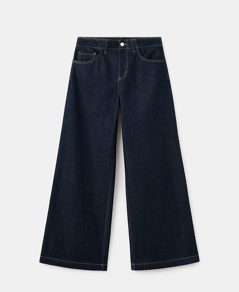 Mango Women's Wide Leg Mid-Rise Jeans