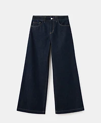 Mango Women's Wide Leg Mid-Rise Jeans