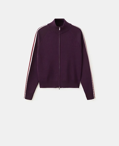 Mango Women's Contrast Stripe Zip Cardigan Sweater