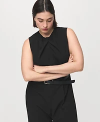 Mango Women's Draped Detail Belt Jumpsuit
