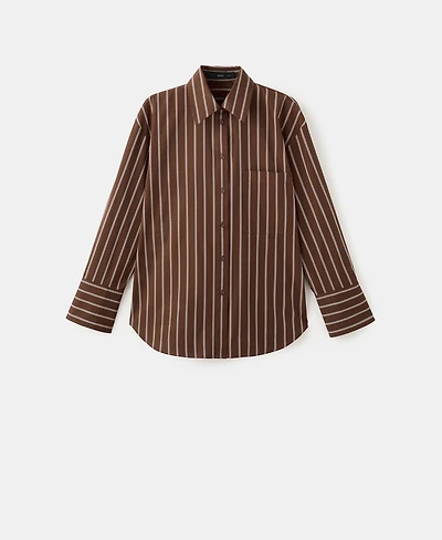 Mango Women's Pocket Striped Shirt