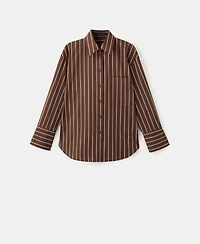 Mango Women's Pocket Striped Shirt