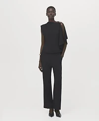 Mango Women's Asymmetrical Neckline Blouse