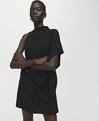 Mango Women's Short Asymmetrical Sleeve Dress