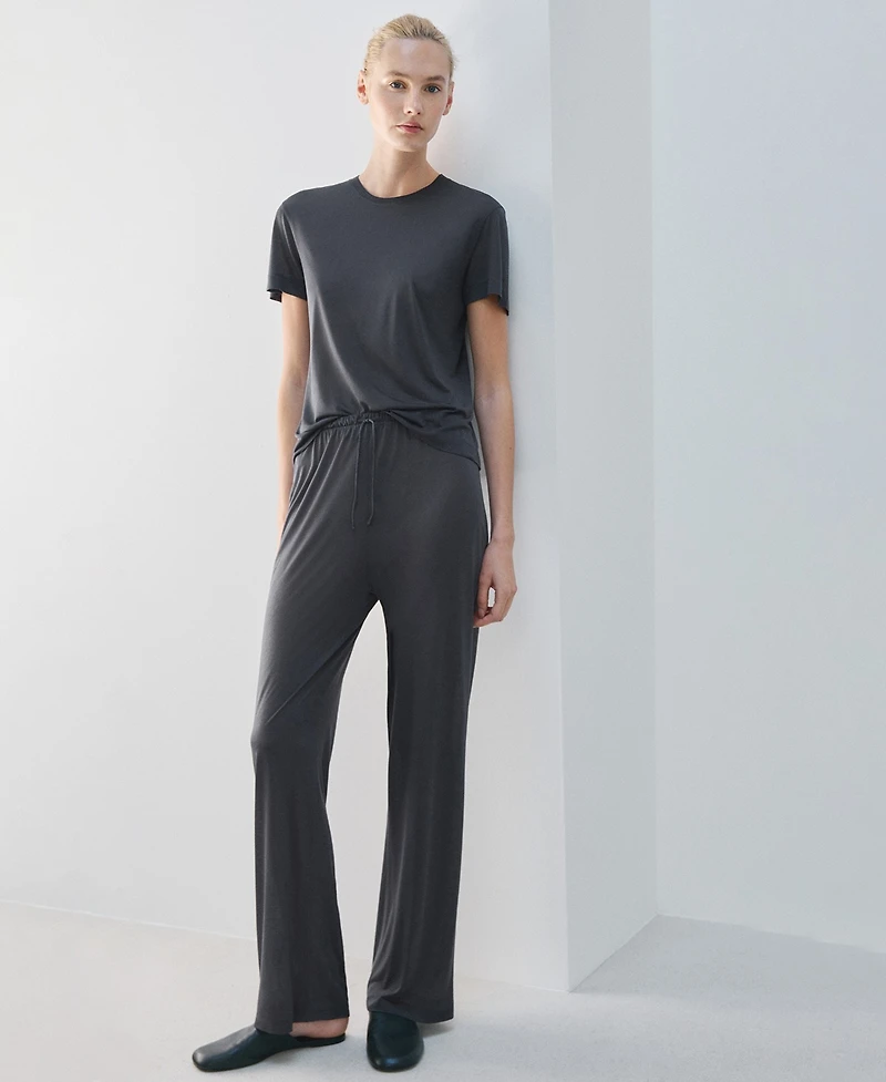 Mango Women's Short-Sleeved Micro-Modal Pajama Top