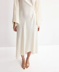 Mango Women's Ruched Satin Dress