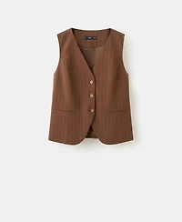 Mango Women's Pinstriped Suit Vest