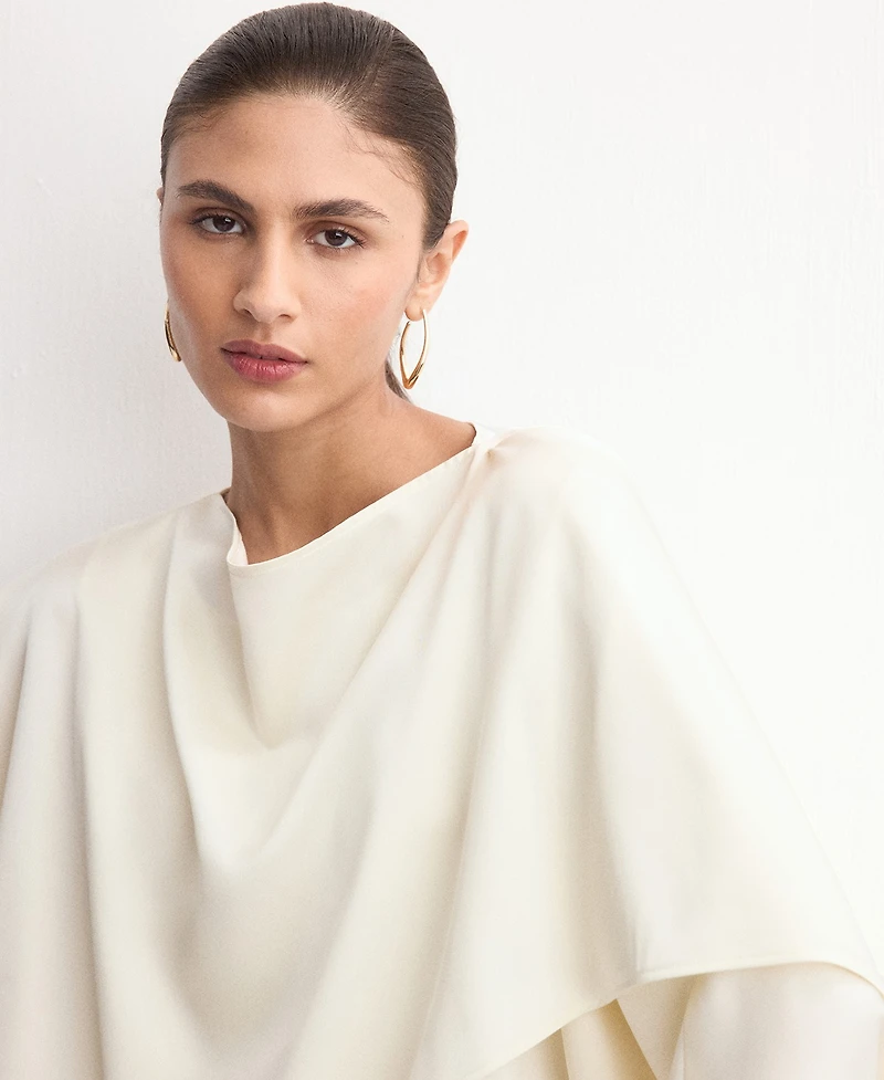 Mango Women's Ruched Satin Blouse