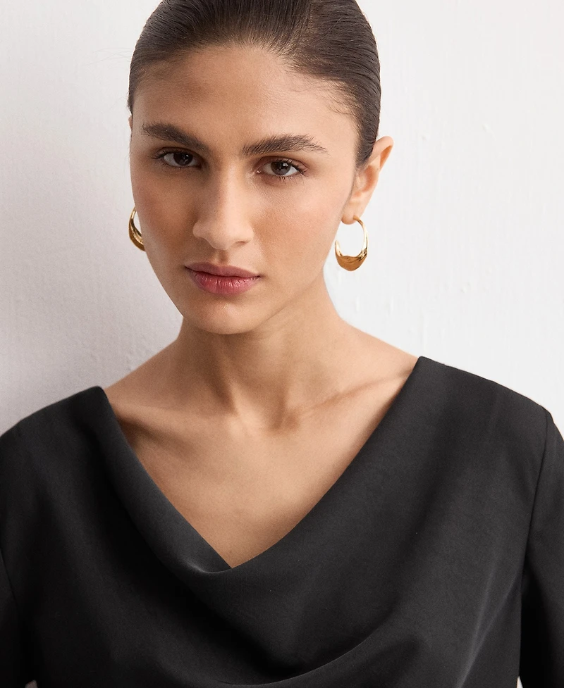 Mango Women's Draped Neck Dress