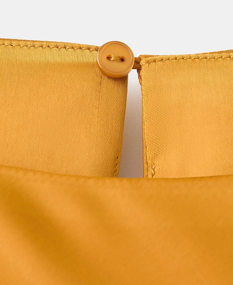 Mango Women's Ruched Satin Dress