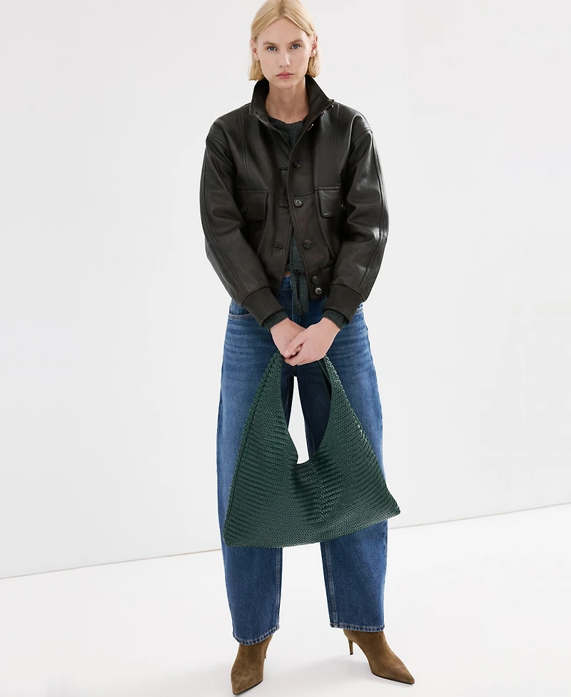 Mango Women's High-Waisted Barrel Jeans