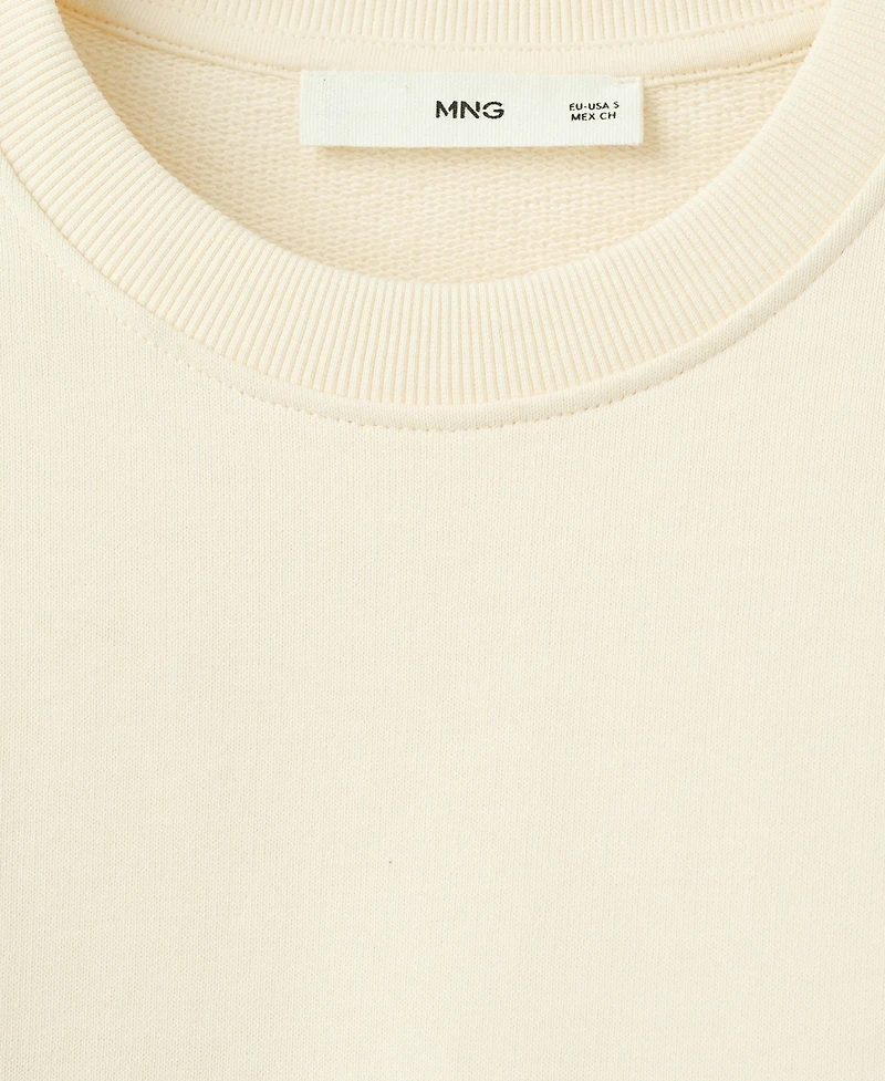 Mango Women's Round-Neck Cotton Sweatshirt