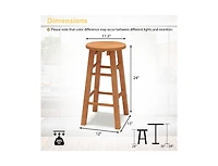 Slickblue Set of 2 Outdoor 24-Inch Wood Bar Stools with Footrest