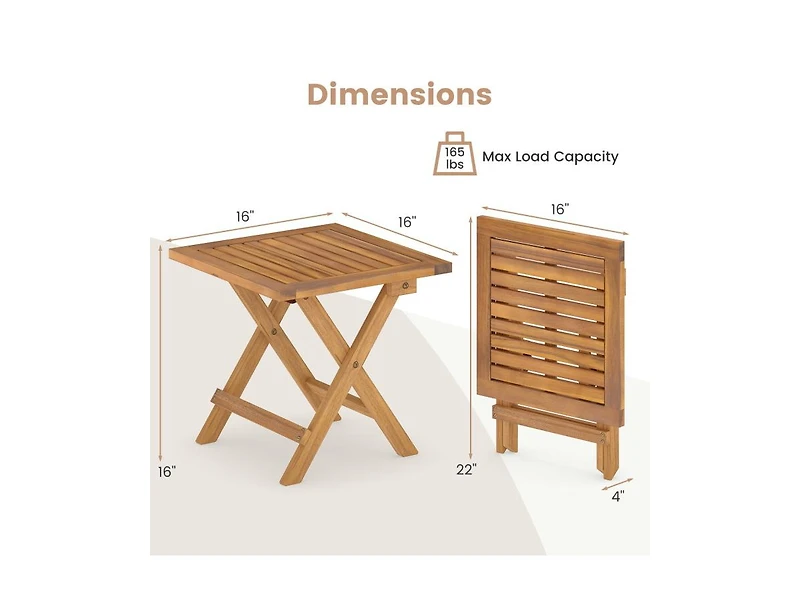 Slickblue Compact Outdoor Folding Side Table for Patio, Garden & Balcony