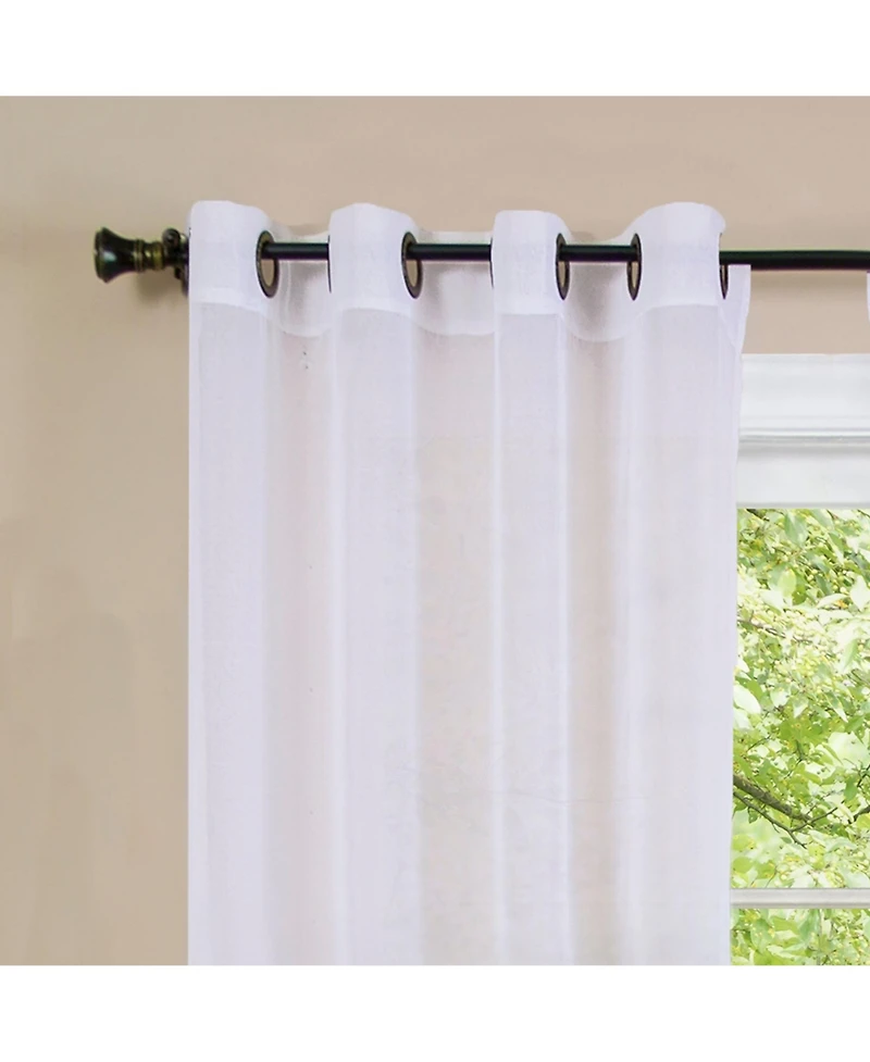 Kate Aurora Tropical Living Semi Matte Sheer Ombre Chic Grommet Top Window Curtains - 52 in. W x 84 L