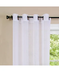 Kate Aurora Tropical Living Semi Matte Sheer Ombre Chic Grommet Top Window Curtains - 52 in. W x 84 L
