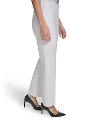 Calvin Klein Petite Mid-Rise Zip Closure Straight-Leg Pants