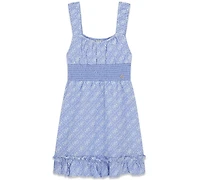 Guess Girls' 7-16 Embroidered Oxford Tank Dress