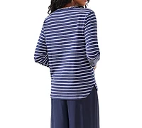 Tribal Women's Textured Stripe Knit 3/4-Sleeve Top