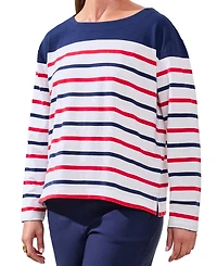 Tribal Women's Boat Neck Long-Sleeve Top