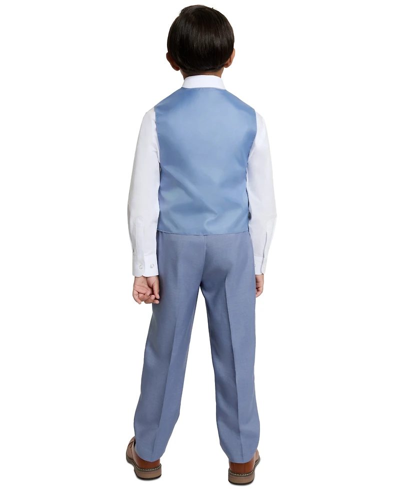 Haggar Boys' 4T-7 V-Neck Vest, Pants, Long-Sleeve Shirt and Tie, 4-Piece Set