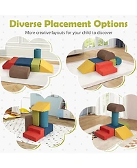 Mecale 6-Piece Baby Climbing Blocks Set with High-Density Foam & Carry Handles