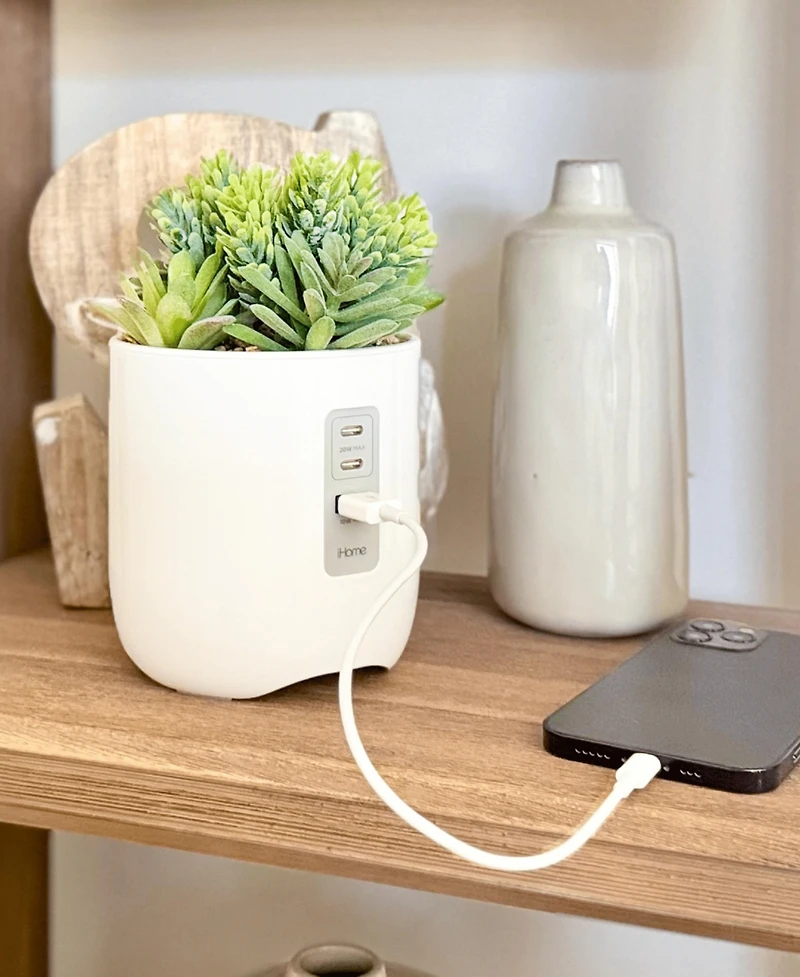 iHome Power Plant Faux Succulent Usb Charging Station