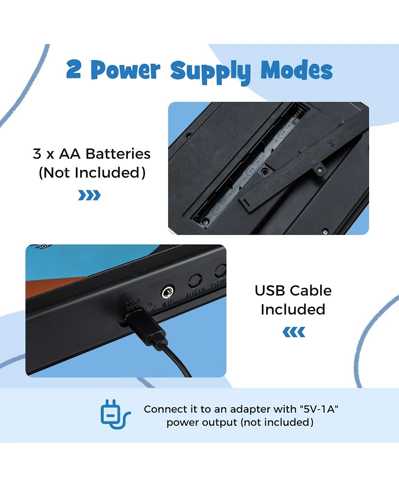Mecale 49-Key Portable Kids Electric Piano Keyboard with 8 Rhythms & 8 Tones for Fun Learning