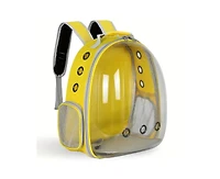 Breathable Transparent Pet Carrier Bag for Cats & Small Dogs – Portable Space Capsule with Zipper, Yellow, Ideal for Travel & Outdoor Adventure