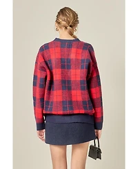 English Factory Women's Check Cardigan