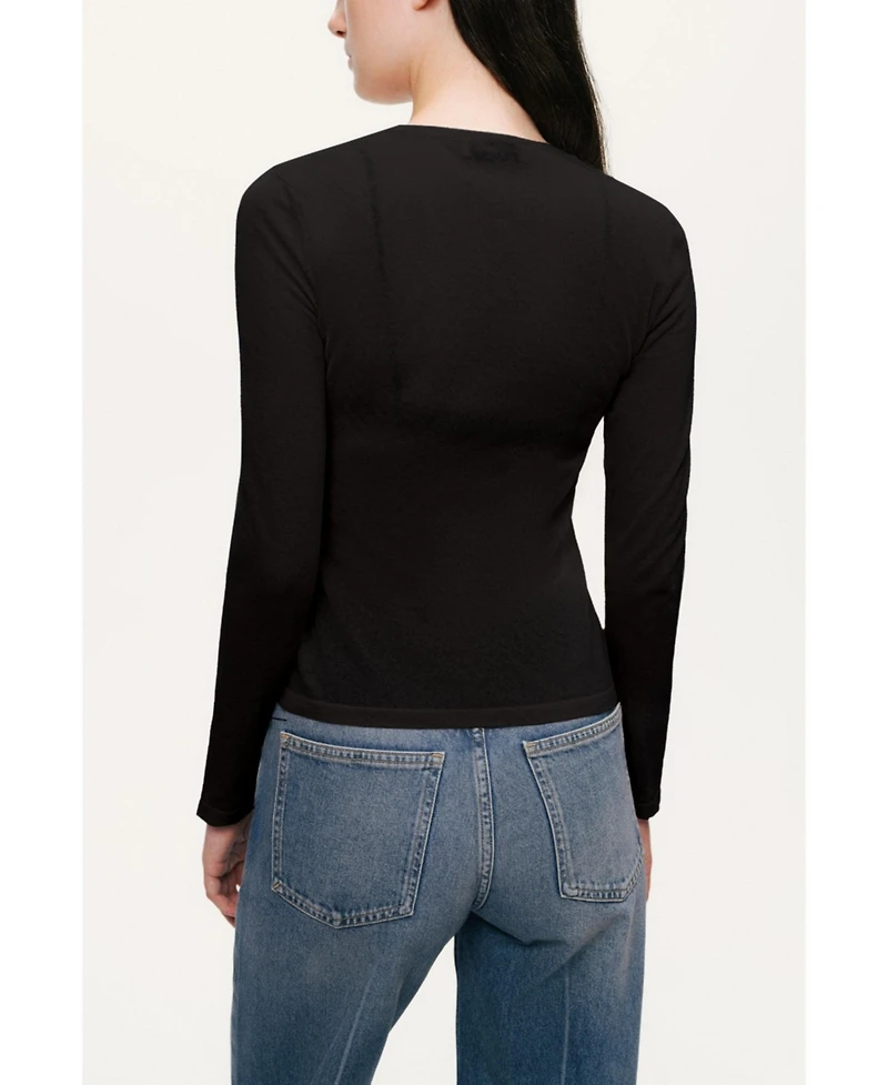 Nocturne Women's Sheer Crew-Neck Mesh Top