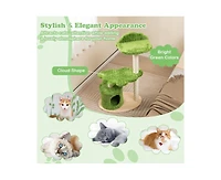 Aostirmotor Indoor Cat Tree with Sturdy Supporting Frame, Cute Design for Climbing & Perching